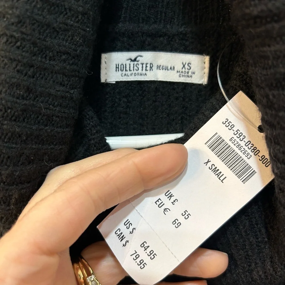 NWT‎ Hollister Turtleneck Sweater Dress Size XS Oversized Festive Holiday Party